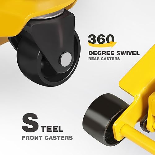 Miniatura 5 de YELLOW JACKET Gato de piso de perfil bajo de 3.5 toneladas que levanta rápidamente el gato hidráulico del coche con bombas duales, capacidad de 7700