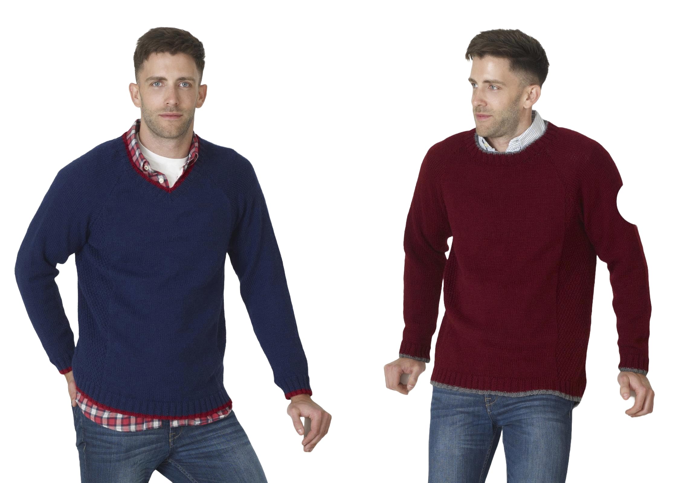 King Cole 5259 Knitting Pattern Mens Easy Knit Raglan Sleeve Sweaters in Big Value DK