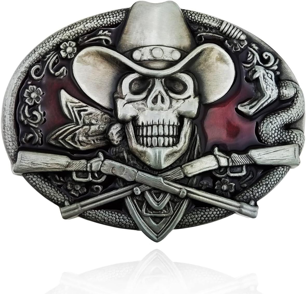 Skull Head Belt Buckle For Mens Western Cowboy