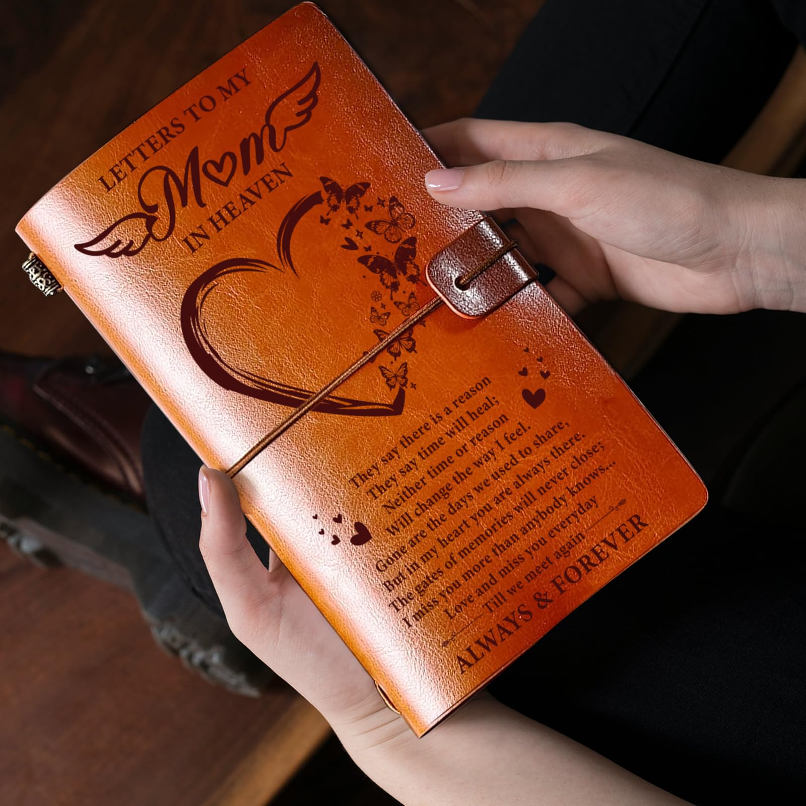 Regalo commemorativo per la perdita della mamma lettera alla mamma in paradiso diario in pelle