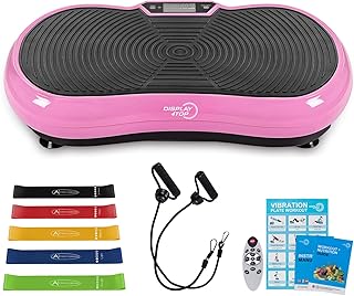 display4top Ultra Slim Vibration Plate Exercise Machine,5 Programs + 180 Levels,Full Whole Body Vibration Machine for Home Fitness & Weight Loss,With Bluetooth Speakers