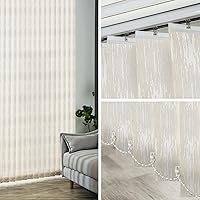 Vista 4 de Yoolax Persiana vertical motorizada, persianas inteligentes para puertas correderas de vidrio con control de voz, compatible con Alexa Google Home