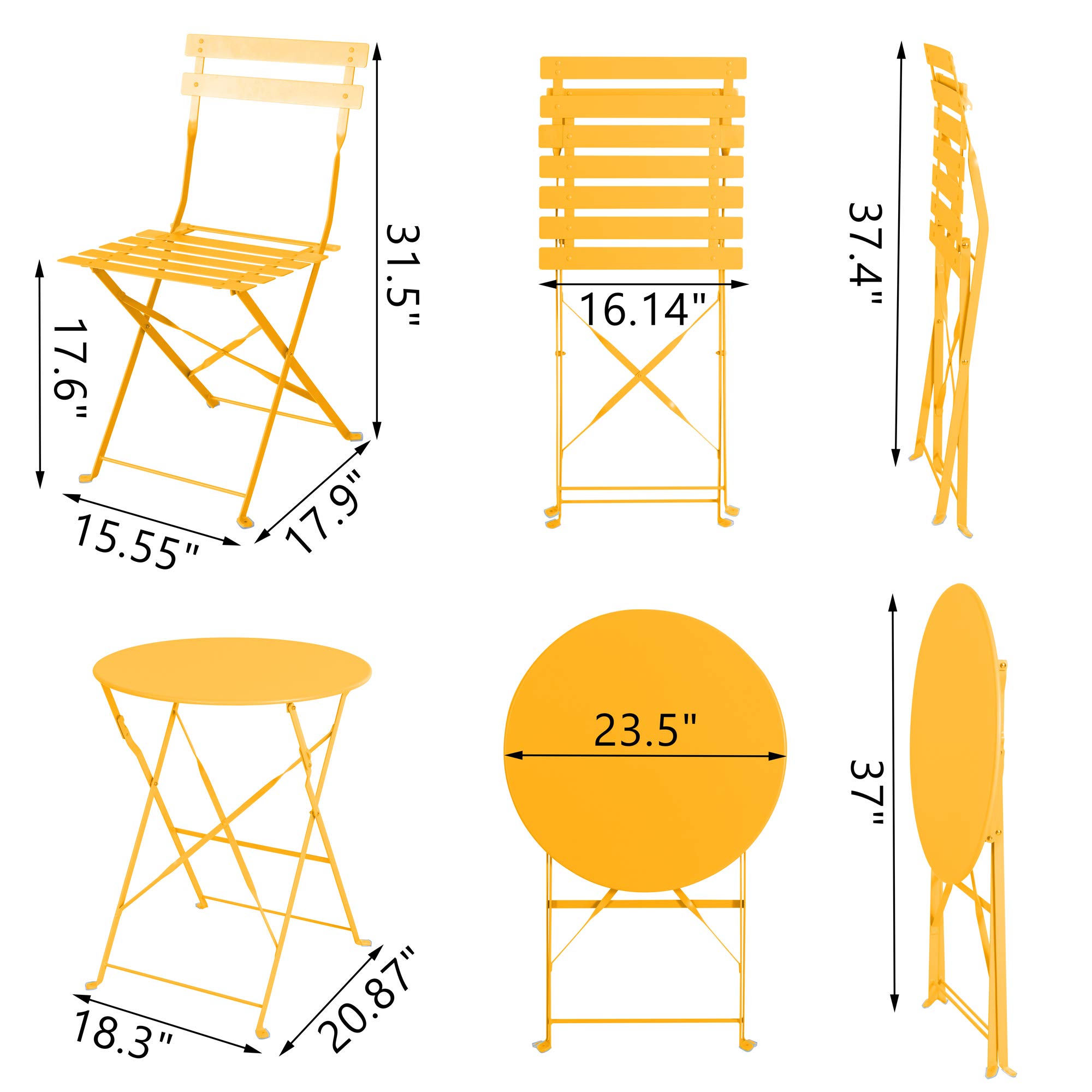 Buy JY QAQA 3 Pieces Patio Bistro Set Outdoor Chairs,Metal Frame Indoor