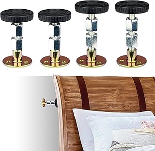 4PCS Headboard Stoppers for Wall, Adjustable Bed Noise Stopper with Wall Protection with Screw-On & Adhesive Installation Bedside Anti-Shake Tool for Headboards, Cabinets and Sofas (2.4"-2.9")