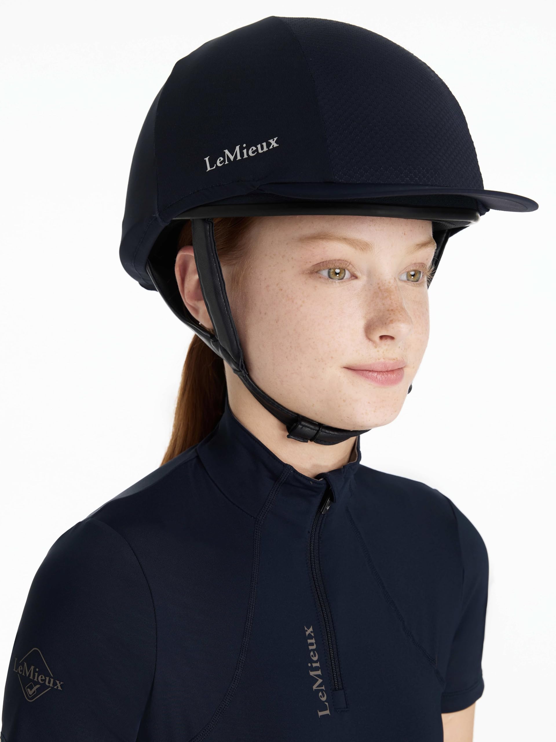 LeMieux Pro Mesh Horse Riding Hat Silk - Navy Blue