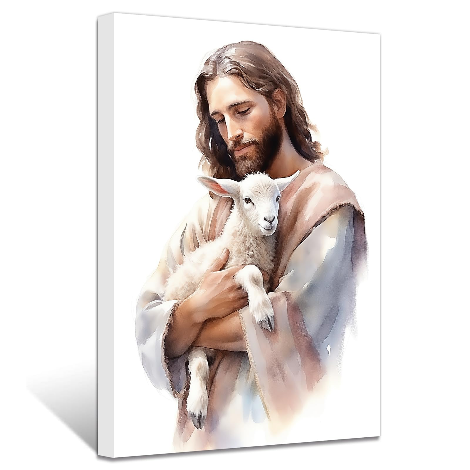 ZXHYWYM Jesus Poster Jesus und Lamm Bilder Gott Hirte Porträt