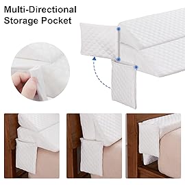 EUHAMS Full Size Bed Wedge Pillow - Bed Gap Filler Mattress Wedge Headboard Pillow Close The Gap 0-7 Between Your Headboard and Mattress or Wall for Sleeping Backrest Pillow (54x10x6 White)