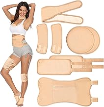 Castor Oil Pack of 8 Pieces Khaki Set, Castor Oil Patches Set, Castor Oil Pack Adjustable and Reusable for Neck, Shoulders, Chest, Waist, Knees and Feet