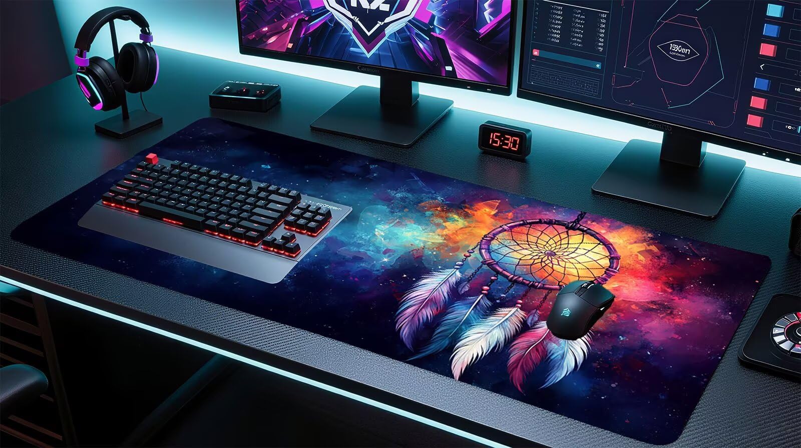 Podkładka pod mysz XXL 1400 x 600 mm podkładka pod mysz dla graczy łapacz snów duża podkładka pod mysz biurową akcesoria z antypoślizgową podstawą wodoodporna podkładka pod mysz podkład, do biura gier