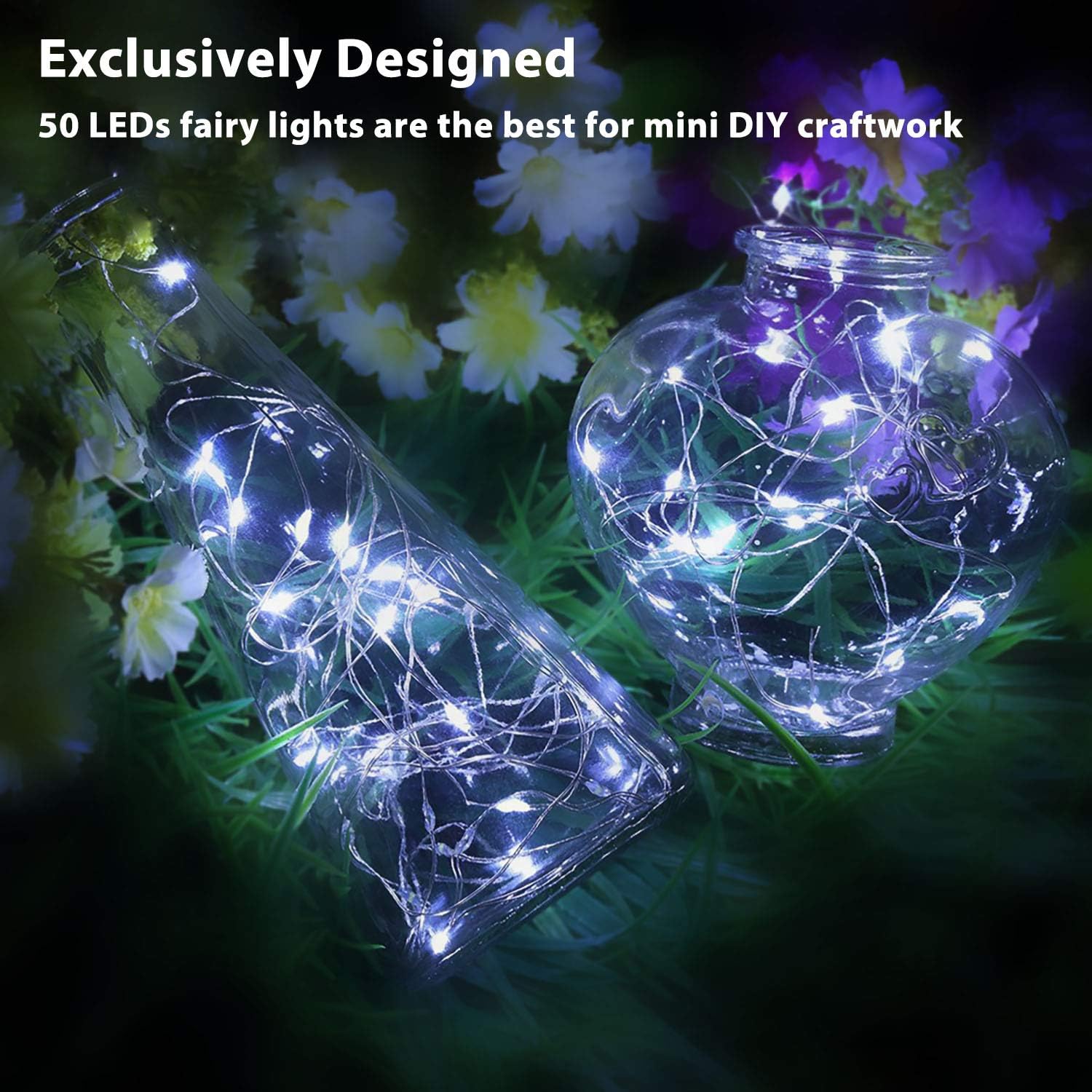 Homestarry Fairy Lights USB Plug in with Adapter 33ft String Lights with Remote 100 LED's for Bedroom Party Wedding Christmas Tapes, White