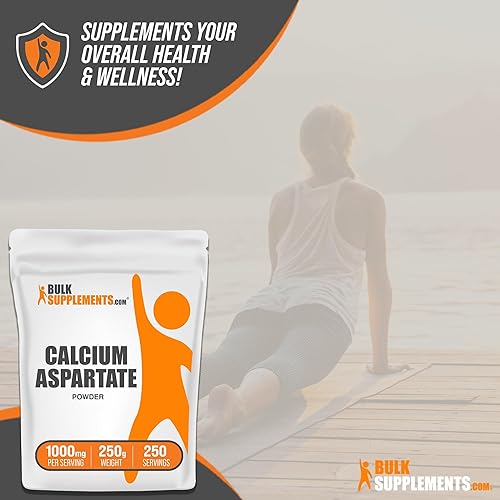 Miniatura 5 de BulkSupplements.com Aspartato de calcio en polvo  Suplemento de calcio en polvo, aspartato de calcio 200 mg  para la salud ósea, 1000 mg (200 mg de