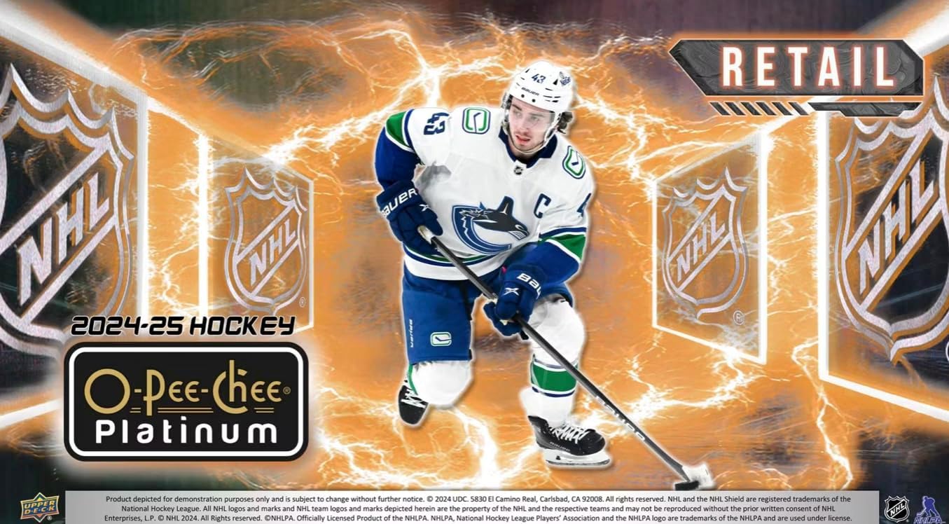 2024/25 Upper Deck O-Pee-Chee Platinum Hockey 6-Pack Blaster Box 6 Packs per Box, 4 Cards per Pack