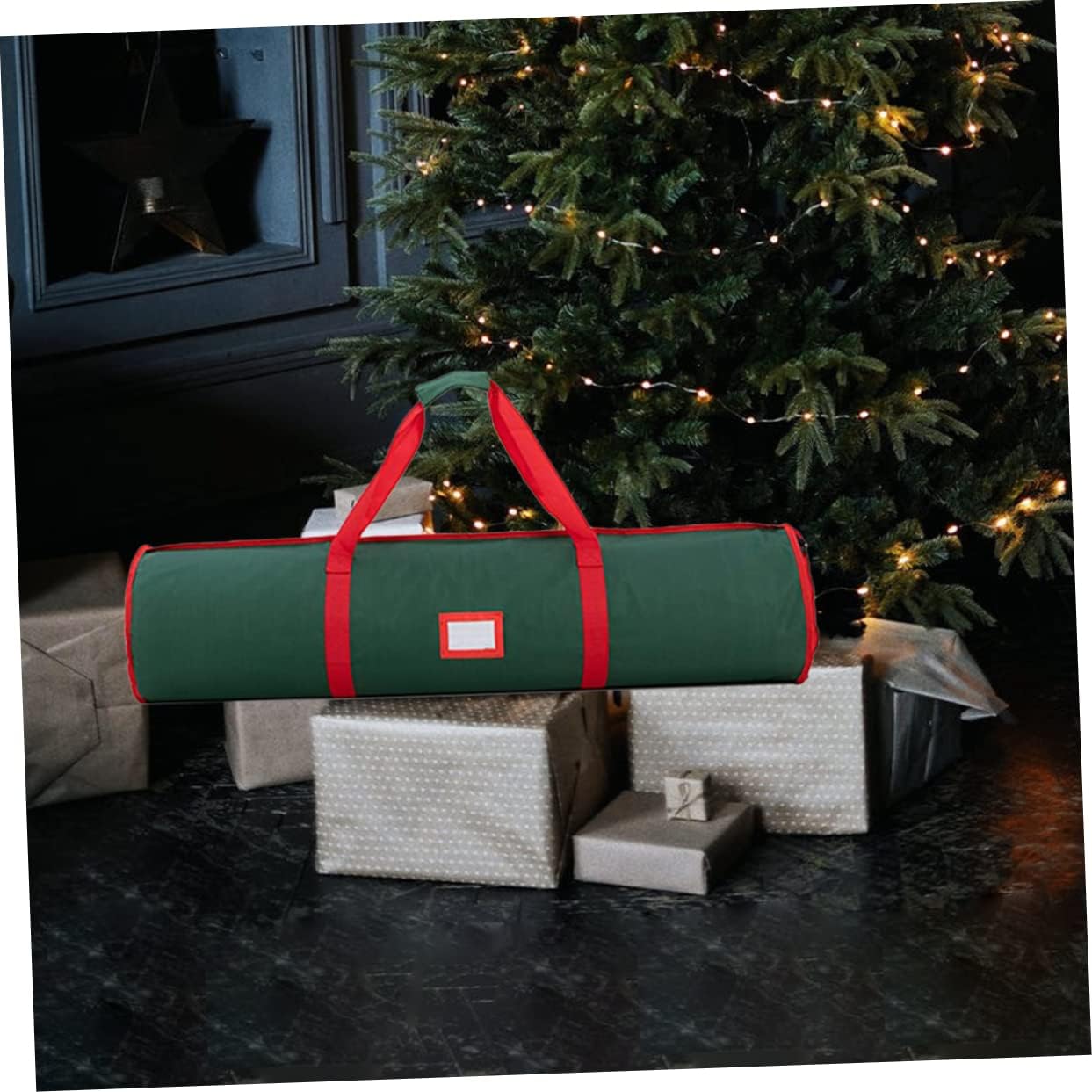 1pc Christmas Wrapping Paper Storage Organizer Container Handles for Holiday Wrap Underbed Organizer and Easy Access