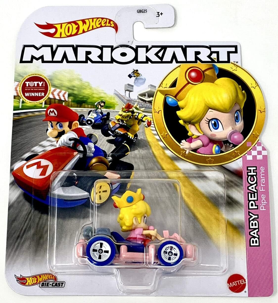 Hot Wheels DieCast Baby Peach Pipe Frame Model by Super Mario Kart - Scale 1:64 Length 5cm