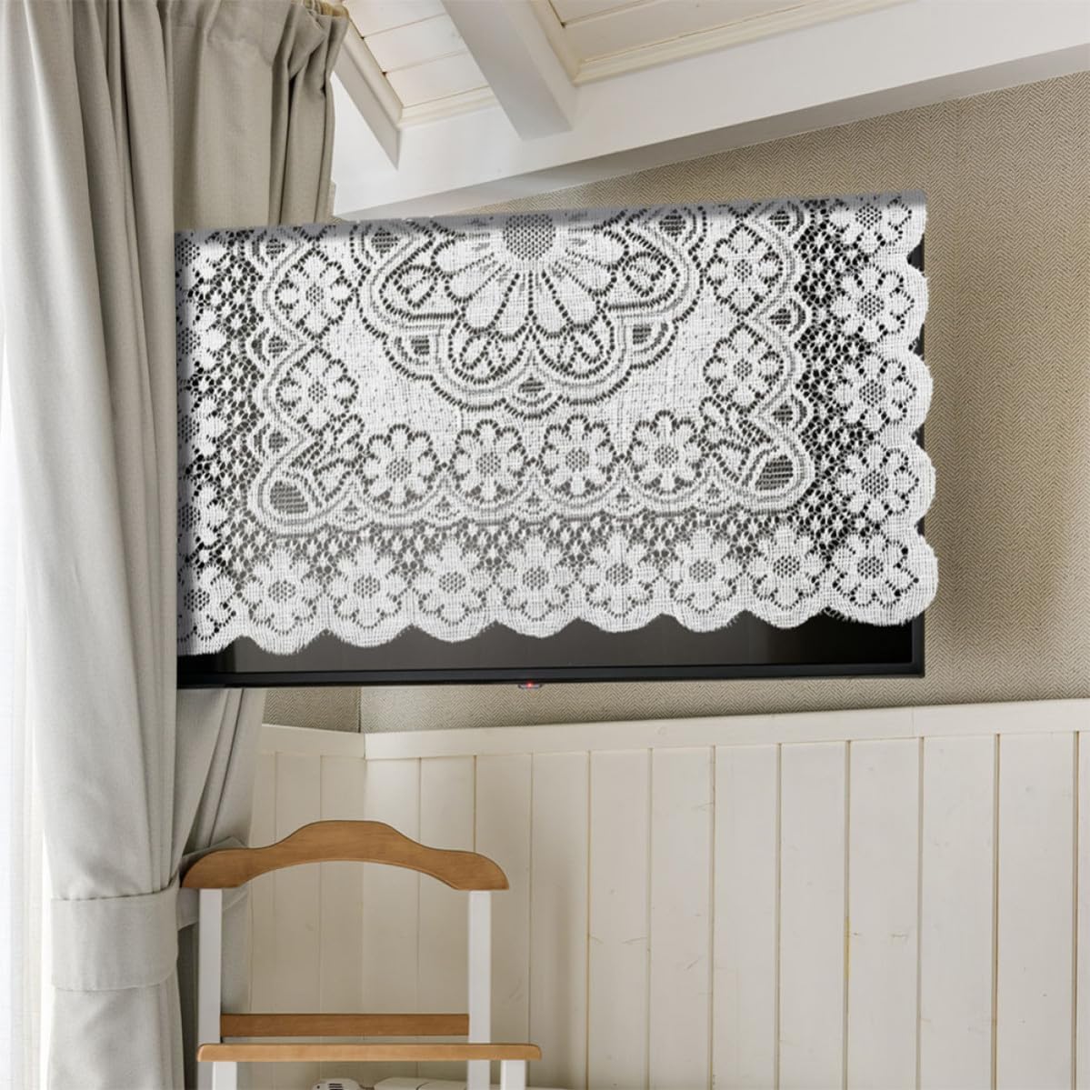 Lace Appliance Cover White Protective Top Cover for Kitchen Use