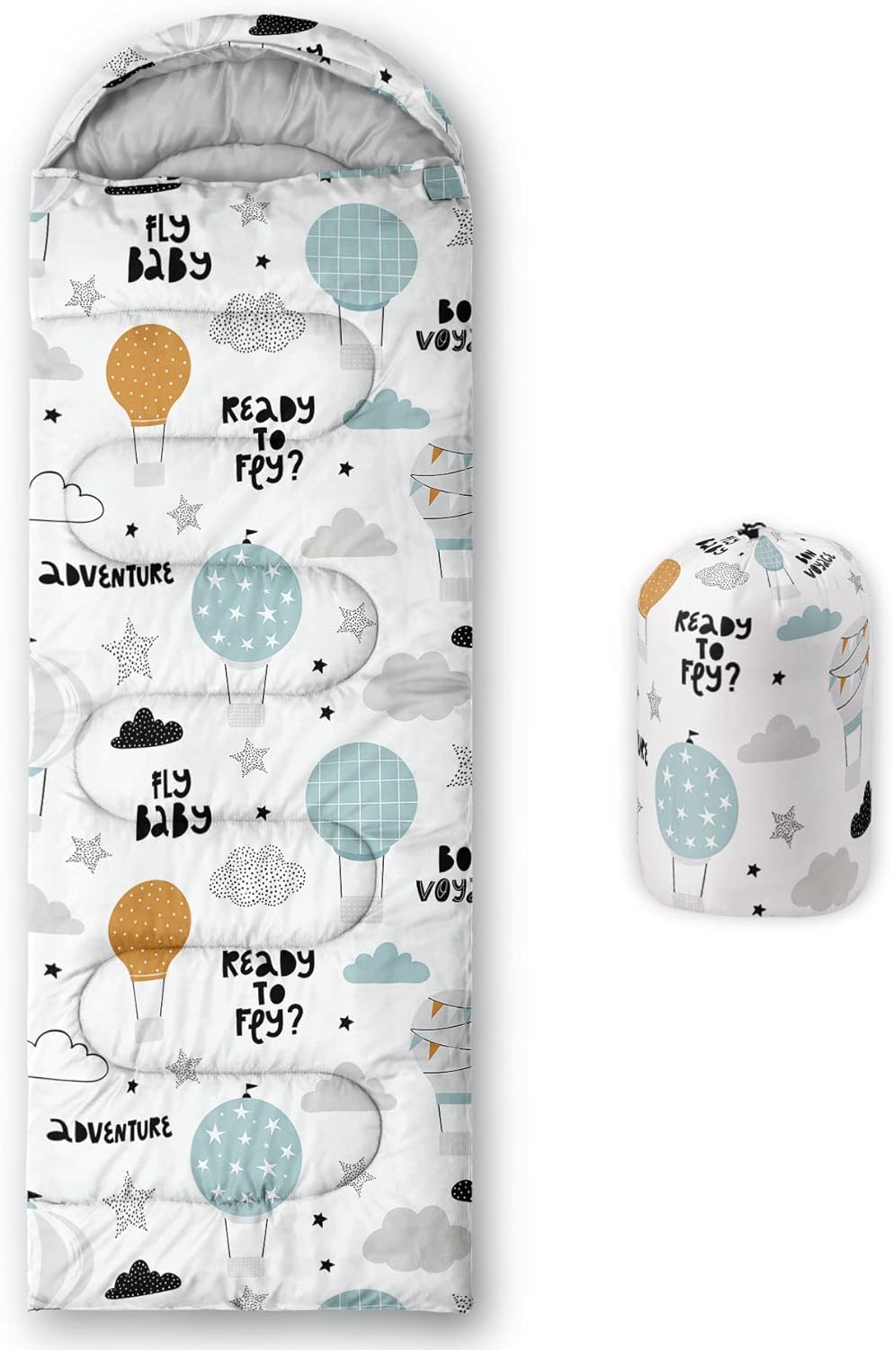 Kids Sleeping Bag for Boys Girls,Hot Air Balloon-Lightweight Warm Portable Outdoor Indoor-Waterproof Cold Weather Resistant Sleeping Bag for Camping Hiking(Hot Air Balloon2)