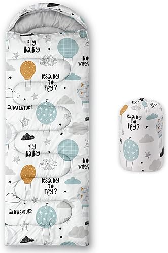 Saco de dormir para niños y niñas, globo aerostático, ligero, cálido, portátil, para interiores y exteriores, impermeable, resistente al frío, saco