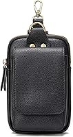 Vista 1 de Riñonera multifunción para teléfono celular para hombre, bolsa de hombro de cuero con mosquetón, bolsa táctica para cinturón de cintura al aire