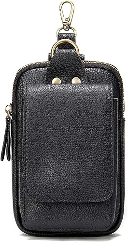 Miniatura 7 de Riñonera de cuero para teléfono celular, funda pequeña con clip para cinturón para teléfono celular, de 6.7 pulgadas, de piel sintética, para