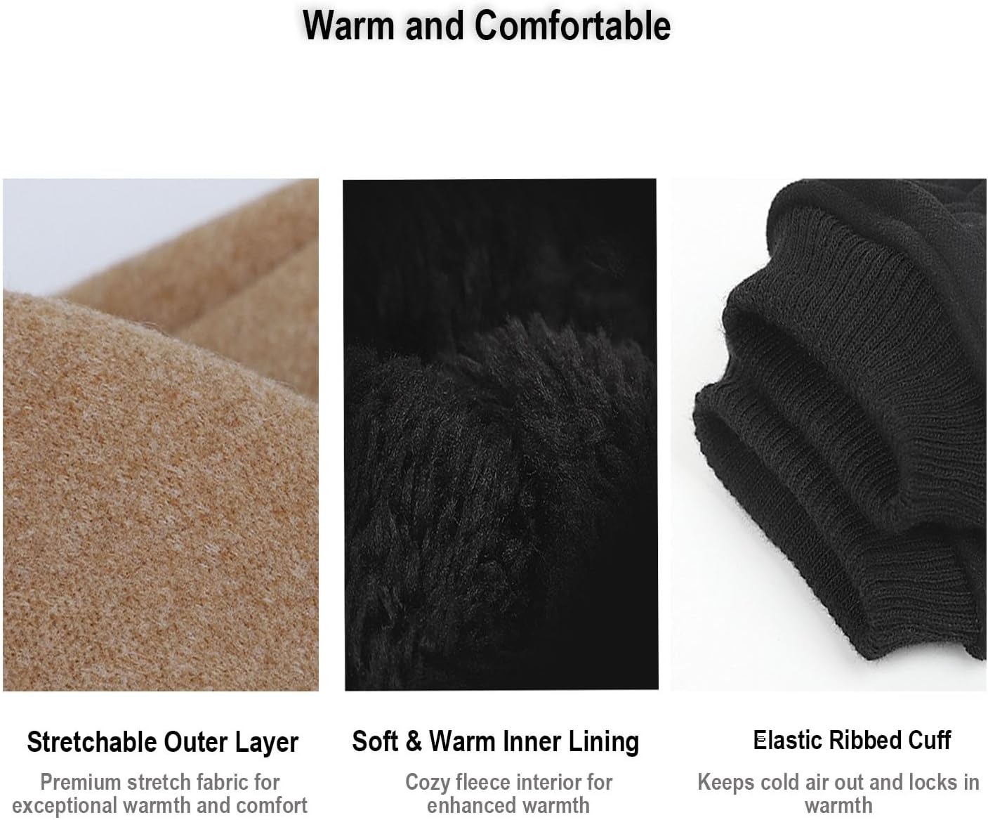 Winter Gloves for Men & Women – Thermal Dralon Fleece Warm Gloves with Touchscreen Fingertip, Windproof & Breathable Cold Weather Gloves for Running, Hiking, Cycling, and Outdoor Sports - Image 3