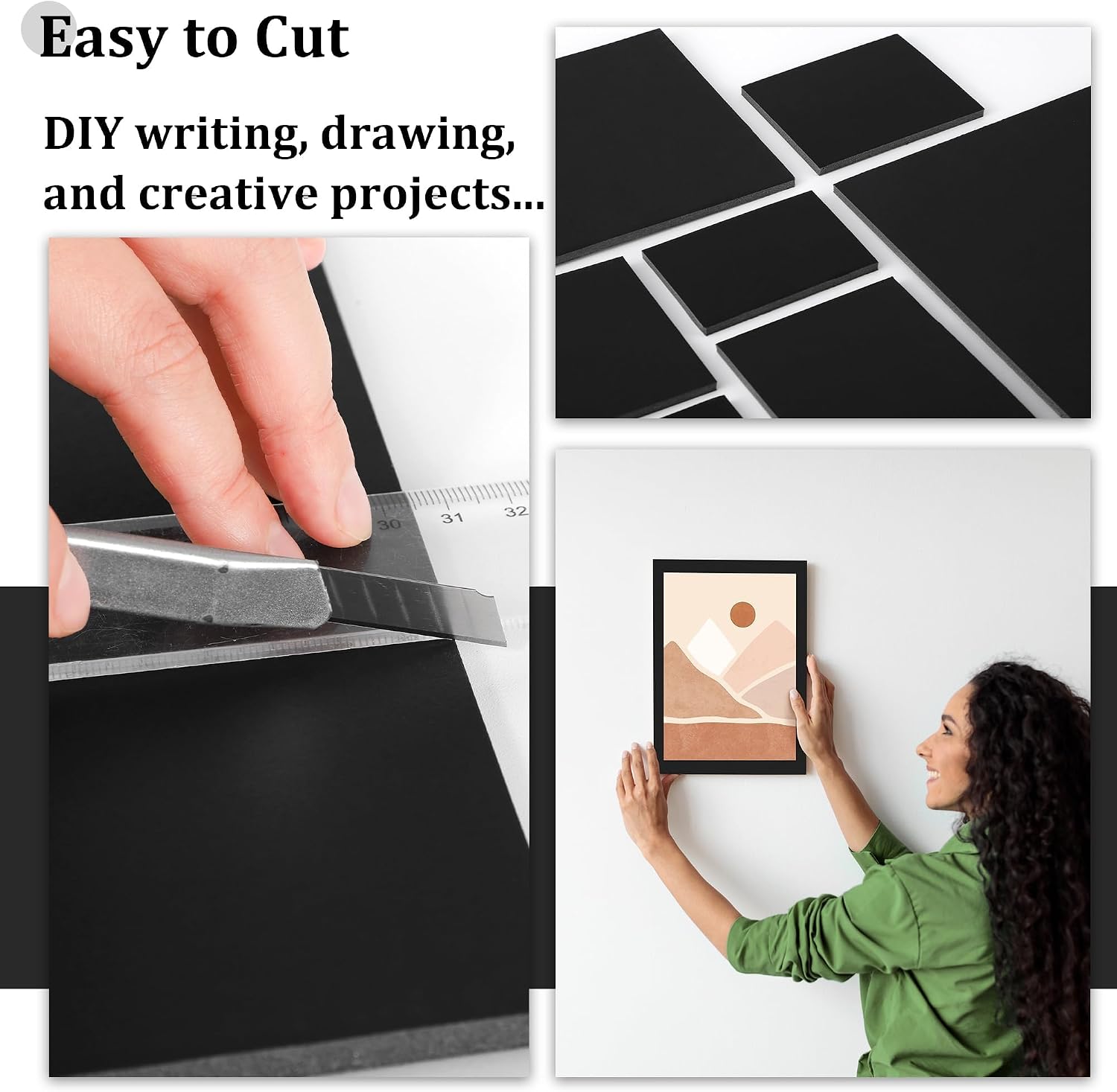 Elcoho 8 Pack Black Foam Board 24 x 36 Inch Thick Foam Core Board for Projects, Double-Sided Acid-Free Foam Poster Boards for Graduation DIY, Painting, Displaying, School and Craft Projects