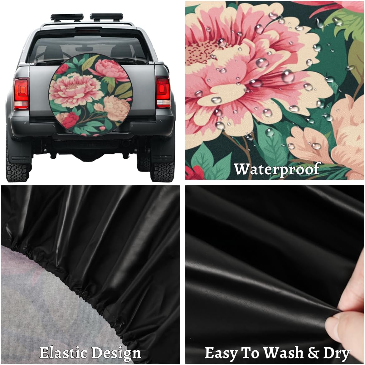 Mudan Tire Covers Portable Spare Tire Cover Soft Durable Waterproof Dustproof Set of 4 Bags 16 Inches for Car Truck SUV Trailer Camper