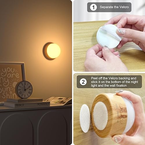 Miniatura 5 de Kintion Luz nocturna, luz nocturna LED portátil regulable de 8 colores, lámpara de luz recargable de 1800 mAh, cuidado de los ojos suave, blanco