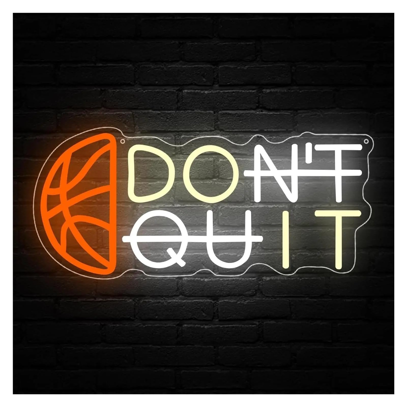 LEMST Signs Lamp Basketball Don't Quit Neon Sign USB Powered LED Light for Gym Club Gaming Room Bedroom Decoration Birthday 42X19cm/16.5X7.5in