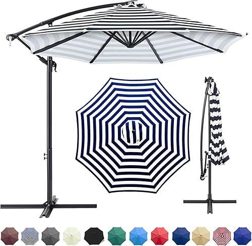 Toldo para sombrilla para patio, funda de repuesto universal para sombrilla de 10 pies y 8 varillas para patio al aire libre, toldo redondo para