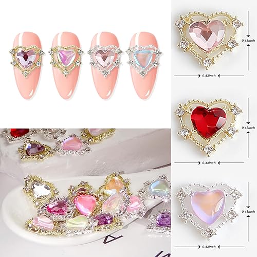 Miniatura 10 de KWOLYKIM 80 dijes de uñas de resina 3D, arte de uñas acrílicas con purpurina, labios sexys, cristales de cristal, piedras brillantes para mujeres y