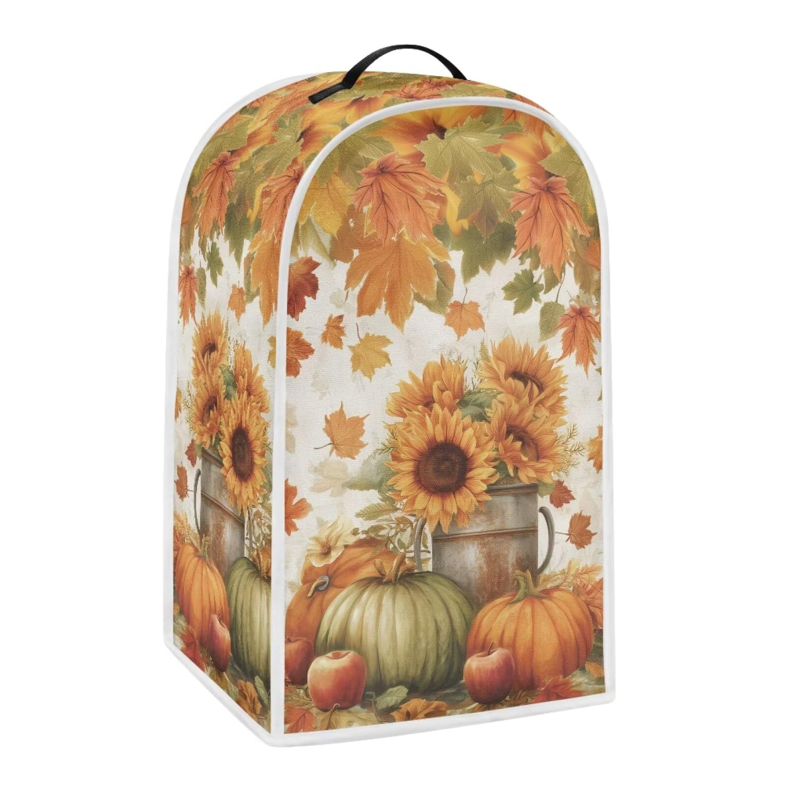 Pumpkin Sunflower Processor Dust Cover, Small Appliance Covers for Kitchen Blender Washable Appliance Protector Stain Resistant Fall Decor Blender Storage Bag for Home Kitchen