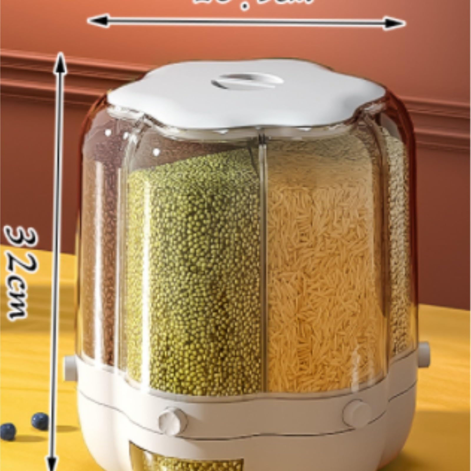 Dispenser Cereali Contenitore per la conservazione di riso e cereali Distributore cibo ermetico per fagioli Contenitori Cucina