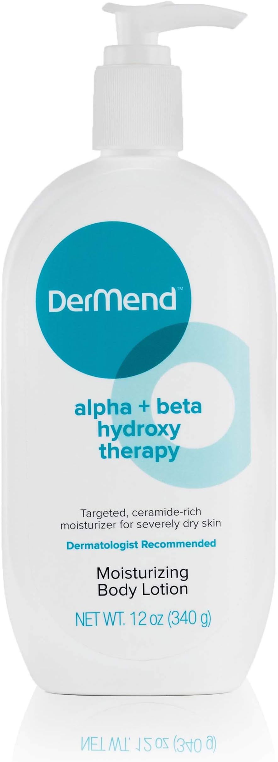 DerMend Alpha + Beta Hydroxy Moisturizer Glycolic Acid Skin Lotion - 12 Ounces