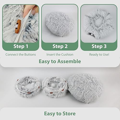 Miniatura 7 de Cama de dona para gatos y almohadilla para rascar para gatos, túneles interactivos para gatos de interior, se adapta a varios gatos de hasta 15