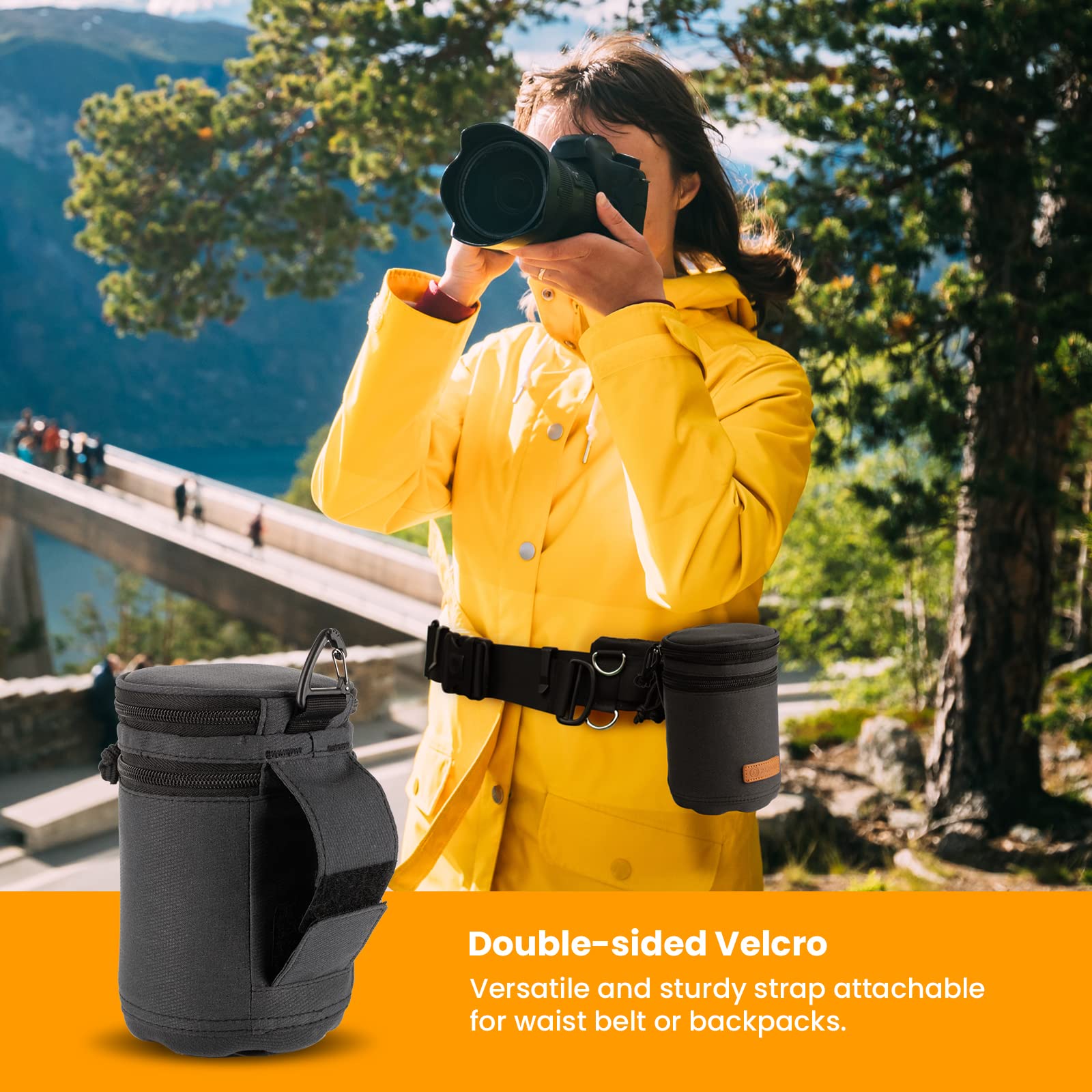 TARION Bolsa para Lentes Bolsa para Lentes con Fondo rígido, a Prueba de Golpes, Repelente al Agua Bolsa Protectora para Lentes