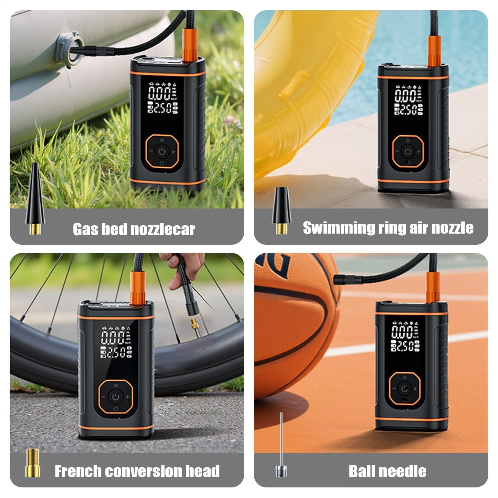 Gonfiapenne Portatile per Pneumatici Per Motociclette Con Display Digitale | Gonfiatore Di Pneumatici Portatile per Pneumatici di Moto Bici Palloni