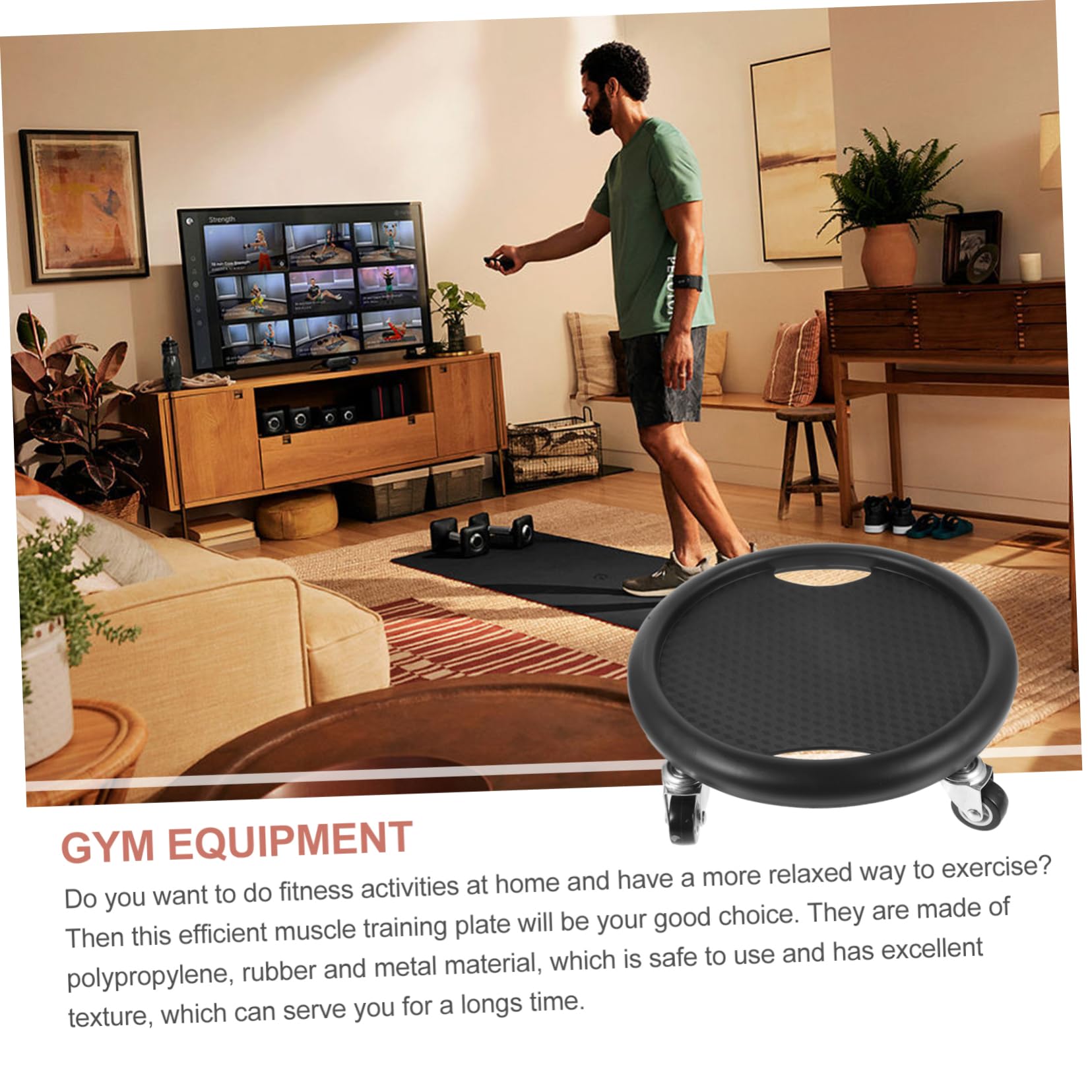 Supvox Leichte Gleitscheibe für Bauchmuskeltraining mit Silent Design und Kniepolster für Fitnessübungen zu Hause Fitness Übungsbrett aus Pp Gummi und Metall Zufällige Farbe