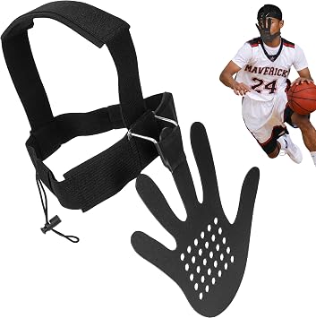 Hand in Your Face Basketball Mask Masque Headgear Blocking Guards Defensive Training 3D with Adjustable Strap Equipment Eye-Blocking Shooting Dribble Shooter Jump Shot for Men and Women Black