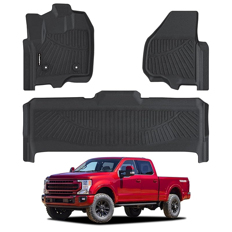 Tapetes automotivos de TPE para Ford F250 F350 F450 Super Duty Crew Cab 2012 a 2016 Aroppca MC-JD0342 Kit com 3 peças