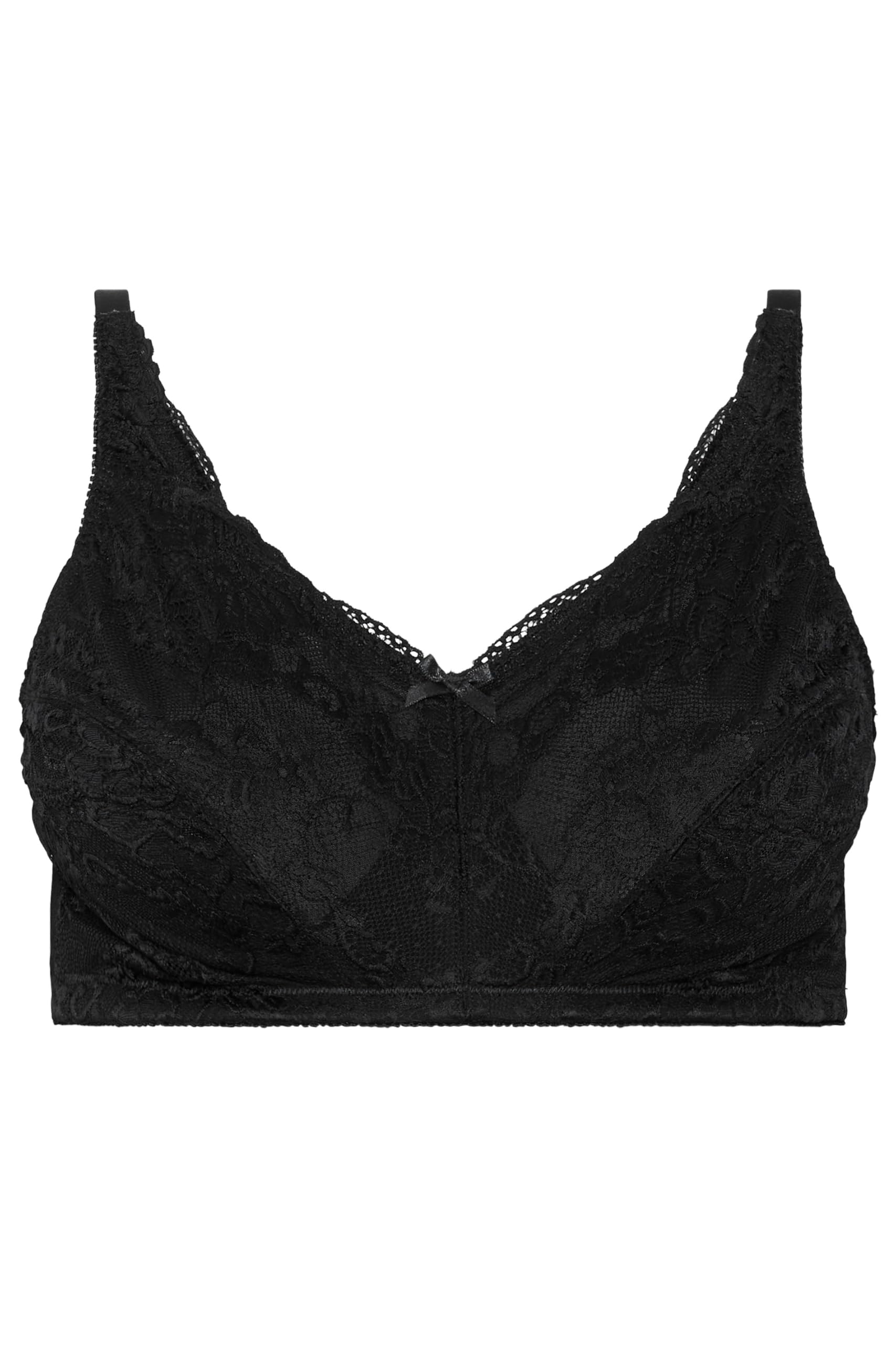 Yours Women's Black Curve Lace Non-Padded Non-Wired Full Cup Bra - Plus Size Curve