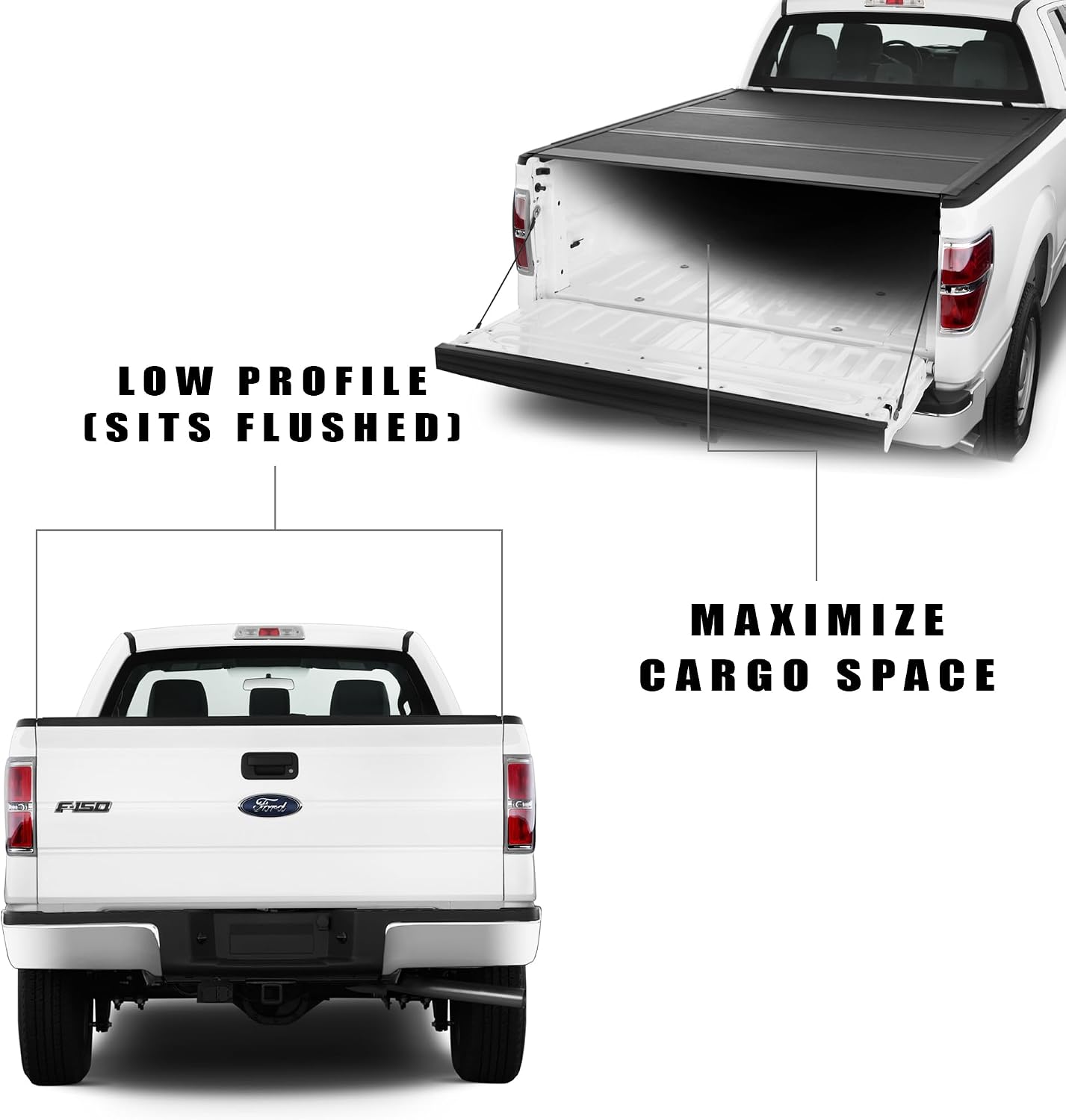 Armordillo Low Profile Hard Tri-Fold for 2004-2014 Ford F150 F-150 Bed Tonneau Cover 5.5Ft (66") / 2006-2008 Lincoln Mark LT Bed Tonneau Cover 5.5Ft (66") Short Bed | CoveRex TFX | 7162341