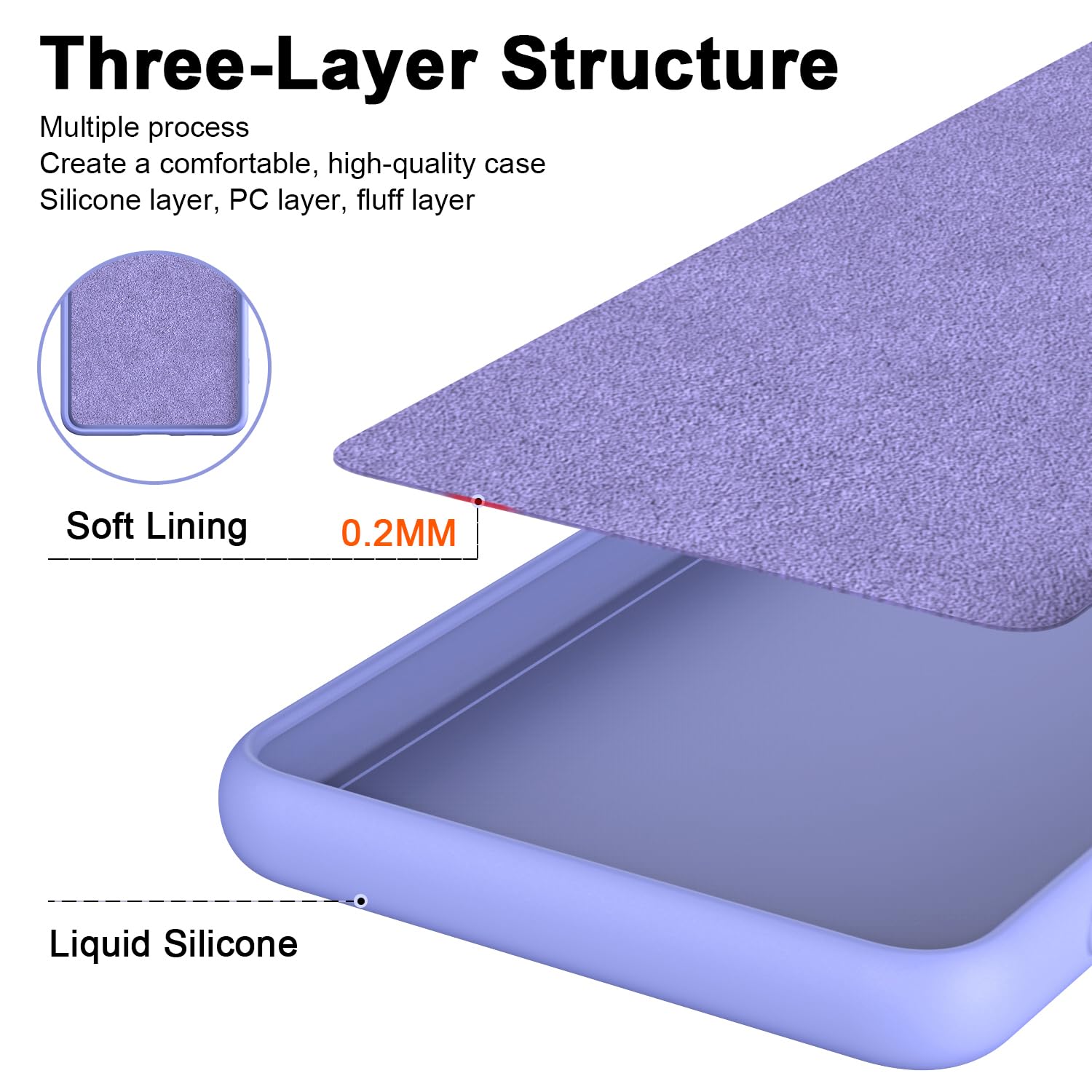 XINYEXIN Custodia in Silicone per Oppo Reno 15 FS 5G 4G / Reno 15F 4G 5G, Cover Ultra Sottile Antiurto con Fodera in Microfibra, Protezione Morbida Antiscivolo - Viola