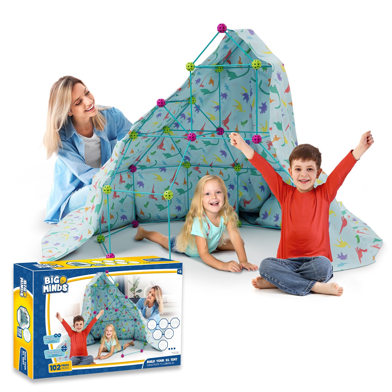 Den Building Kit XL | Fort Building Kits For Kids | Construction Toys Stem 102 Pieces | Tent For Kids Girls And Boys Toys Age 5 | Outdoor Toys | Garden Games | 5 Year Old Girls Gifts | โ image 1