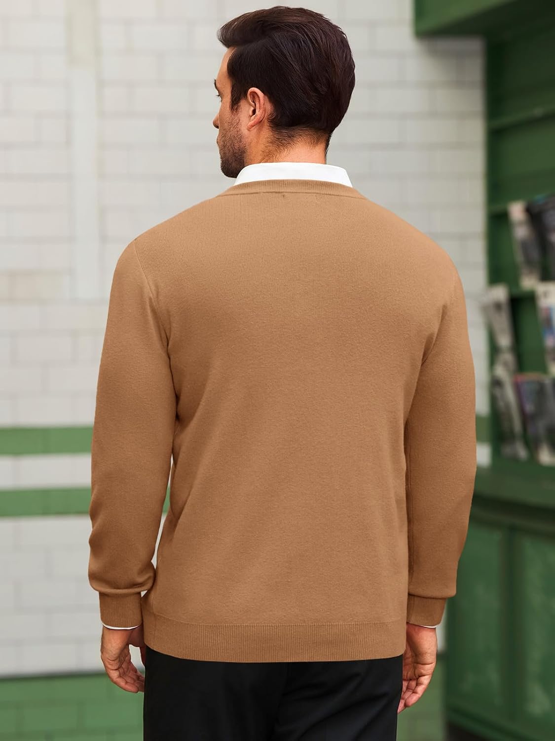 Runcati Mens Henley Knit Sweater Long Sleeve Quarter Button Pullover Sweaters Casual Fall Tops - Image 3