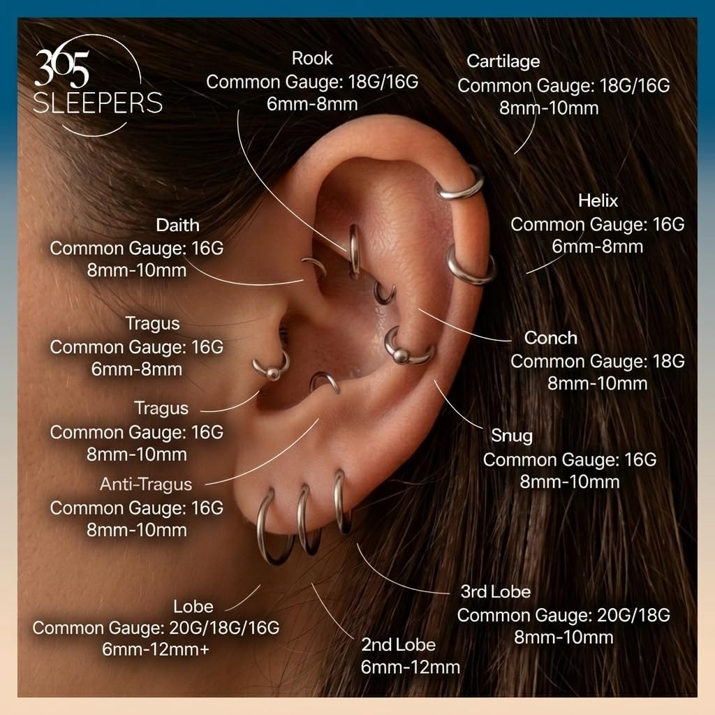 2pcs 316L Surgical Steel Hinged Hoops Segment Nose Rings Sleeper Earrings