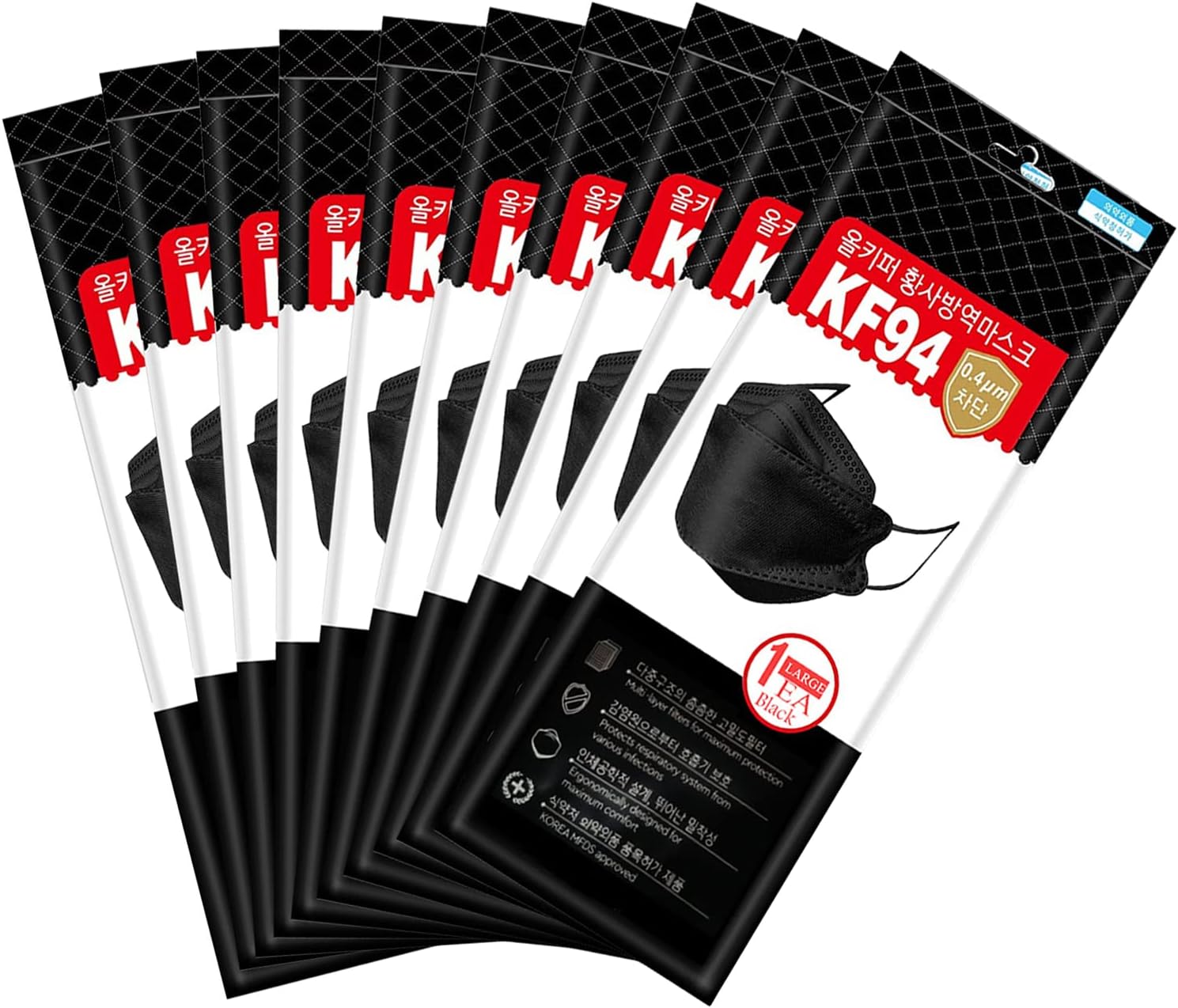 KF94 Face_KF94_Mask, 4Ply Filtеr Black Individual package