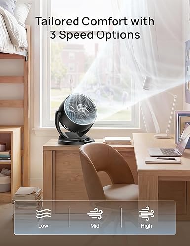 Miniatura 5 de Dreo Fan for Bedroom, 12 Inches, 70ft Powerful Airflow, 28db Quiet Table Air Circulator Fans for Whole Room, 120° Adjustable Tilt, 3 Speeds, Desktop