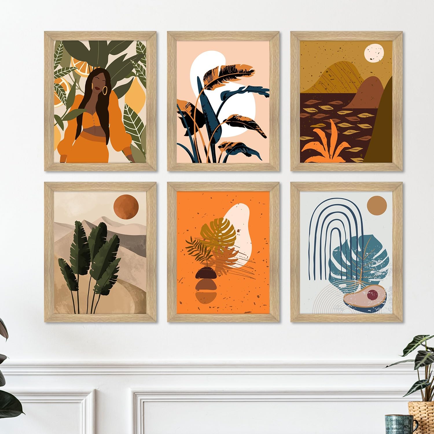 PAPER PLANE DESIGN Boho Chic Poster For Living room Bedroom Office Wall Decoration (SET OF 6)