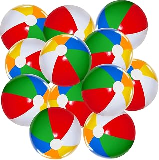UMUACCAN 12 Pack 12" Inflatable Beach Balls - Pool Toys for Kids Toddlers, Beach Party Favors, Hawaiian Luau Tropical Decor