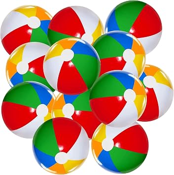 Beach Balls 12 Pack, 12" Ball, Beach Toys for Kids, Pool Games, Inflatable Pool Toys, Bulk Hawaiian Tropical Theme Party Decorations Favors Supplies Bulk Beach Balls Beach Party Favor